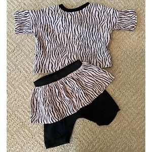 2 sets: Vintage 80s Kids 2-Piece Shirt and Skirt/Pant Set